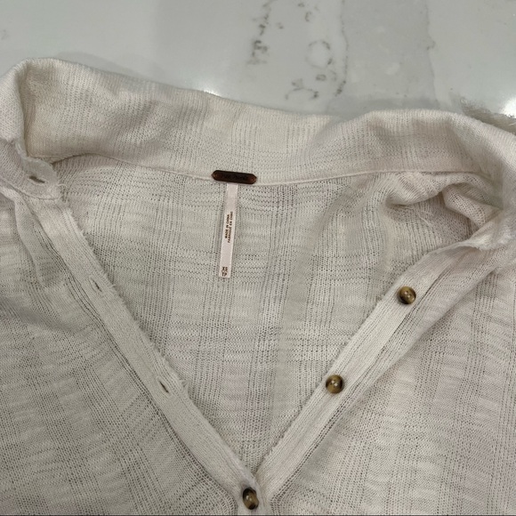 Free People cream long sleeve button down top - Picture 8 of 14
